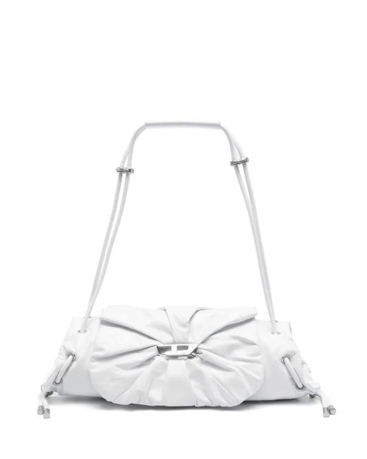 DIESEL White Scrunch-D Shoulder Bag