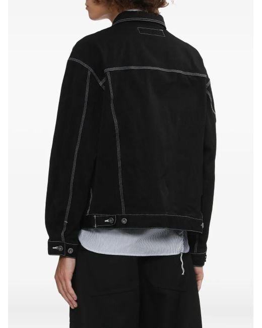 Comme des Garçons Black Contrast-Stitching Denim Jacket for men