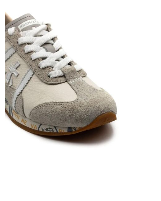 Premiata White Jackyx Lace-Up Sneakers