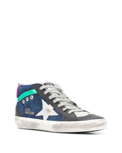 Golden Goose Deluxe Brand Mid-star Lace-up Sneakers in Blue - Lyst
