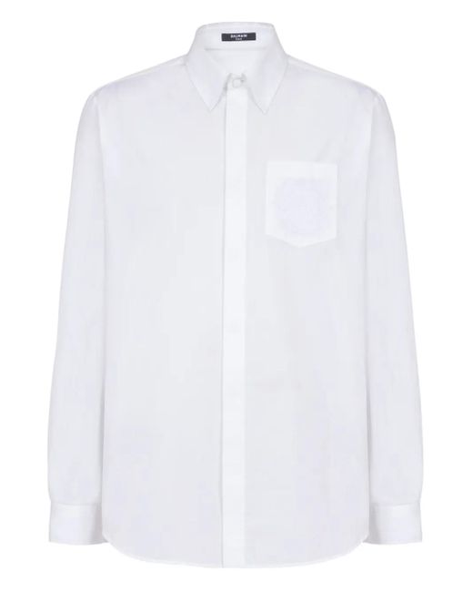 Balmain Katoenen Overhemd in het White voor heren