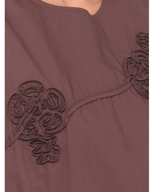 Marella Purple Barca Embossed-Flower Mini Dress