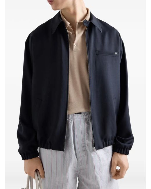 Prada Blue Mohair Wool Blouson Jacket for men