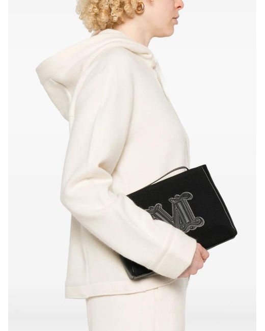 【MAX MARA】CASCIABEACH CLUTCH Max Mara Medium Cascia Beach Clutch Bag in Black | Lyst