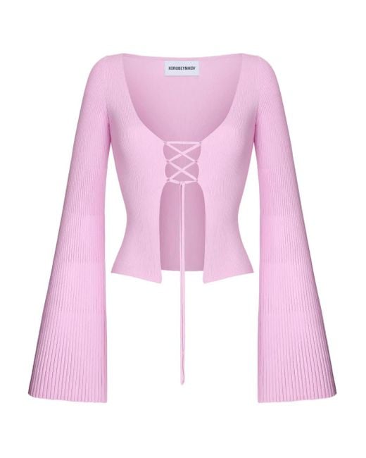 Korobeynikov レースアップ トップ Pink