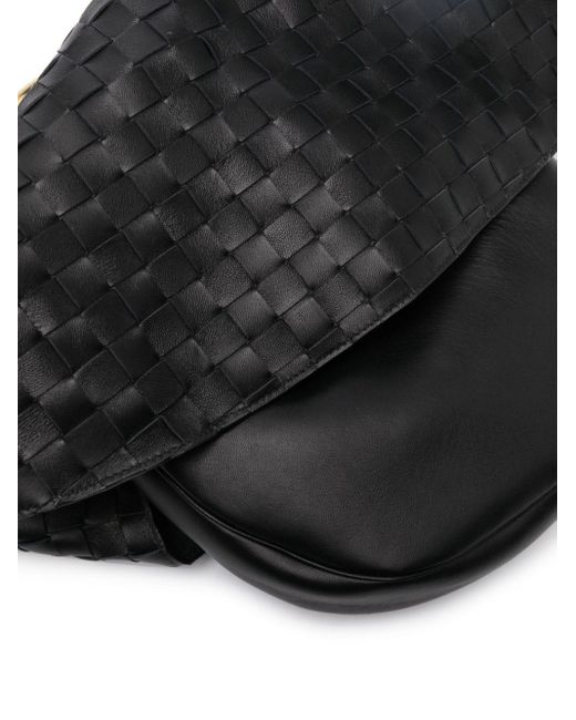 Bottega Veneta Black Foulard Woven Leather Shoulder Bag