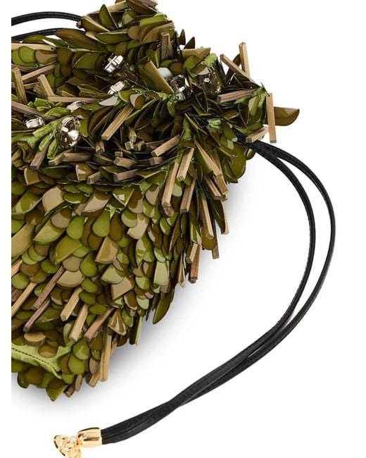 LaDoubleJ Green Dustbag Pochette Embroidered