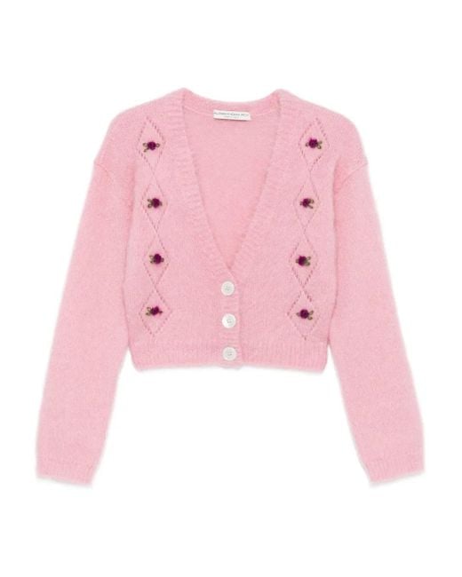 Alessandra Rich エンブロイダリー カーディガン Pink