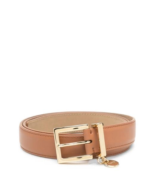 Tod's Natural Logo-Charm Leather Belt