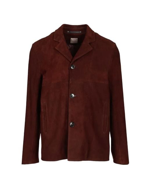 Paul Smith Brown Suede Buttoned Jacket for men