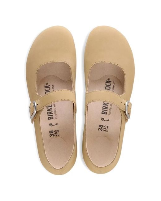 Birkenstock White Santa Clarita Buckle-Strap Ballet Flats