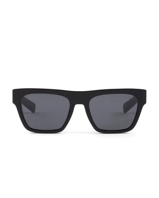 Prada Black Logo-Print Rectangle-Frame Sunglasses for men