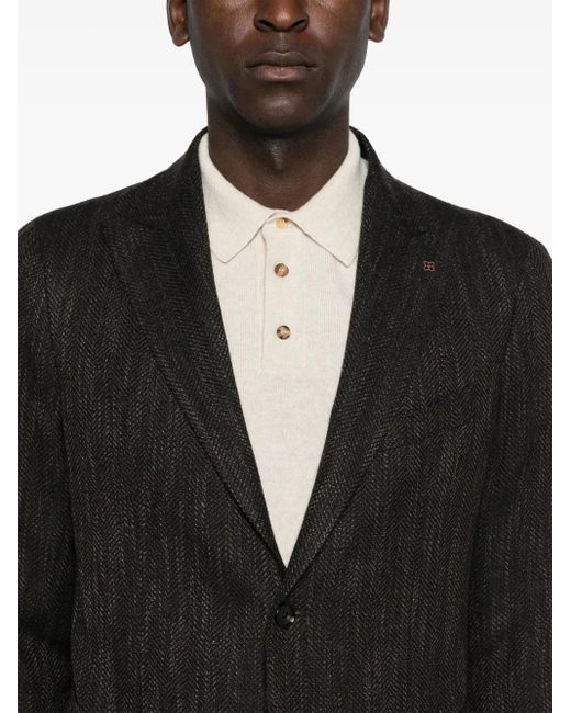 Tagliatore Black Interwoven Blazer for men