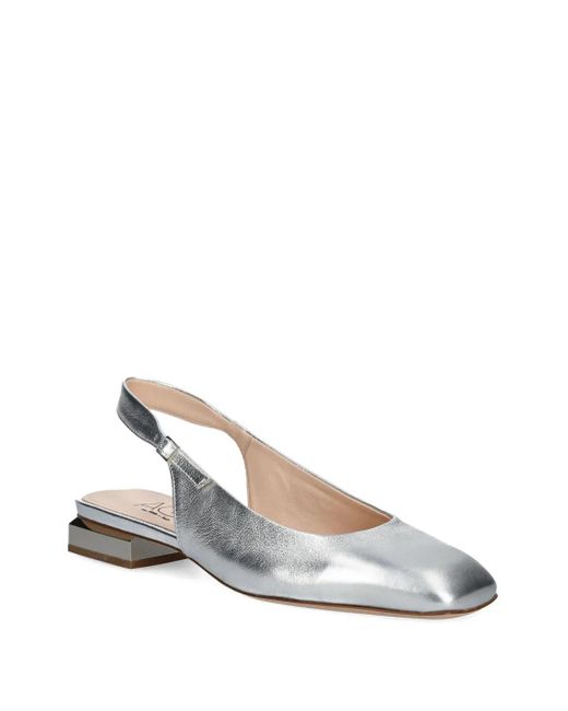Agl Attilio Giusti Leombruni White Angie Metallic Slingback Pumps