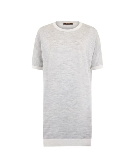 Moorer White Contrasting-Trim T-Shirt