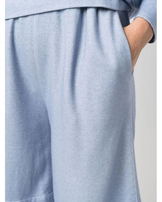 Colombo Blue Fine-Knit Knee-Length Shorts
