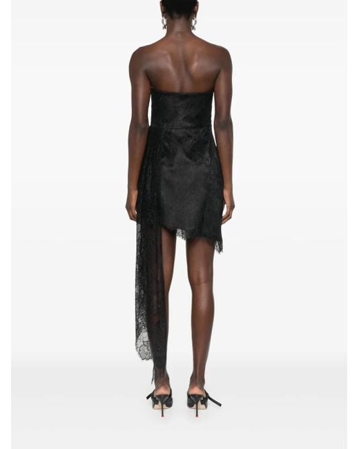 retroféte Mini-Jurk Met Kant in het Black