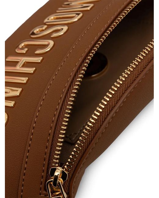Love Moschino Brown Logo-Detail Buckle Belt Bag