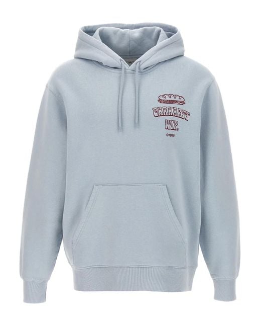 Carhartt Blue Hooded Sandwich Sweatshirt for men