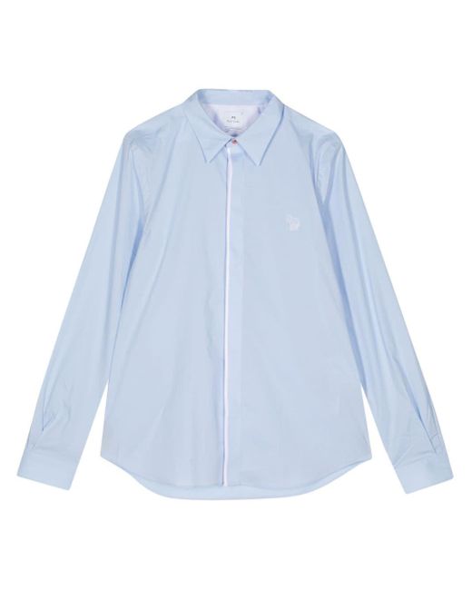 PS by Paul Smith Blue Zebra-embroidered Shirt for men