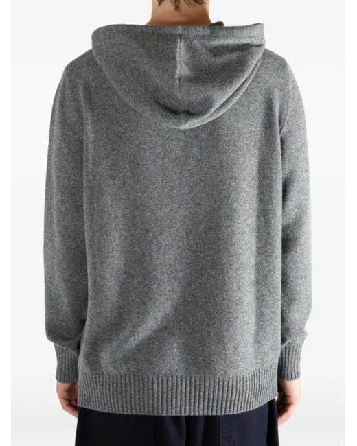 Givenchy Gray Fine-Knit Hoodie for men