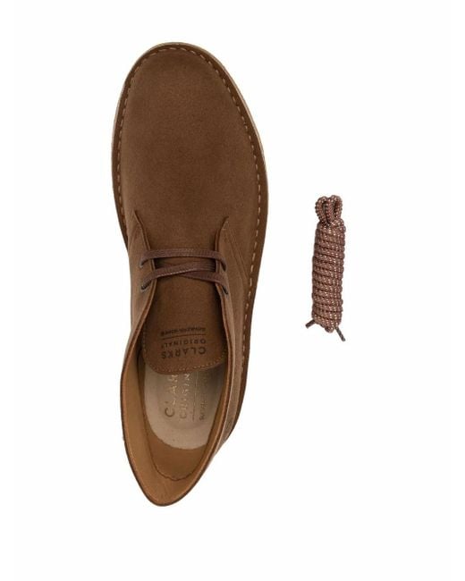 Clarks Brown Suede Lace-Up Desert Boots for men