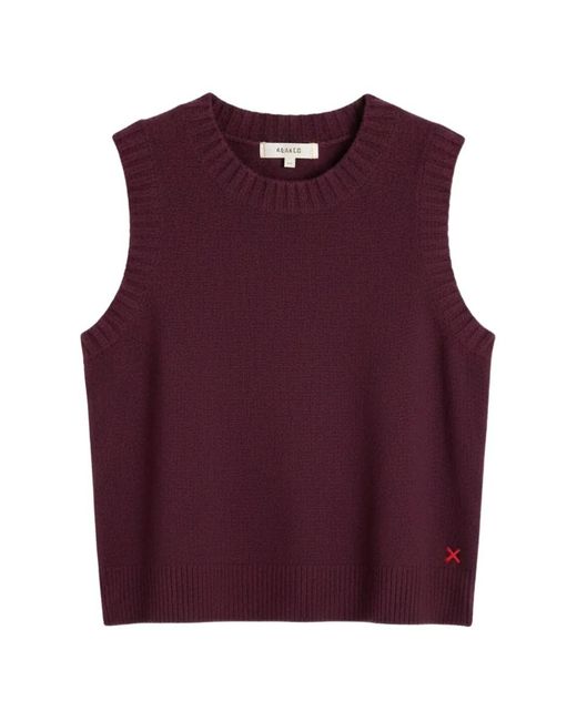Chinti & Parker Purple Basics Ribbed-Trim Round-Neck Tank Top