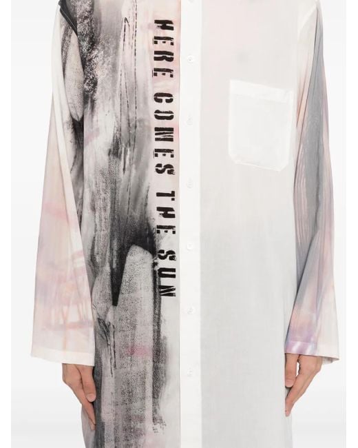Yohji Yamamoto Overhemd Met Grafische Print in het White voor heren