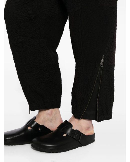 By Walid Black Tapered-leg Cotton Trousers for men