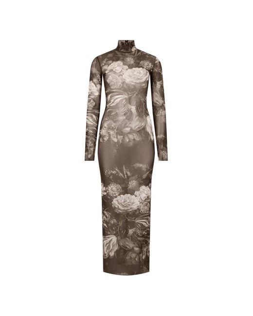 Roberto Cavalli White Floral-Print Maxi Dress