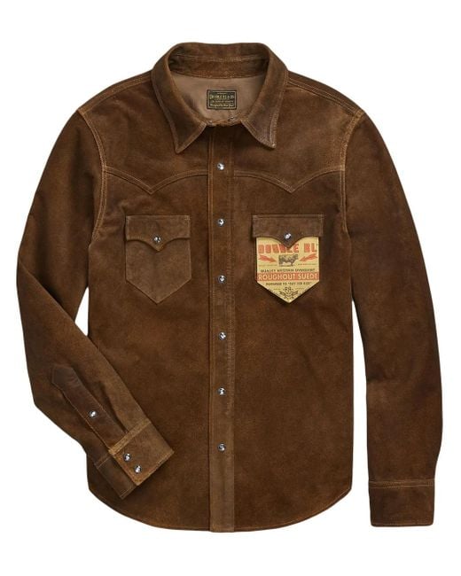 RRL Brown Suede Shirt Jacket for men
