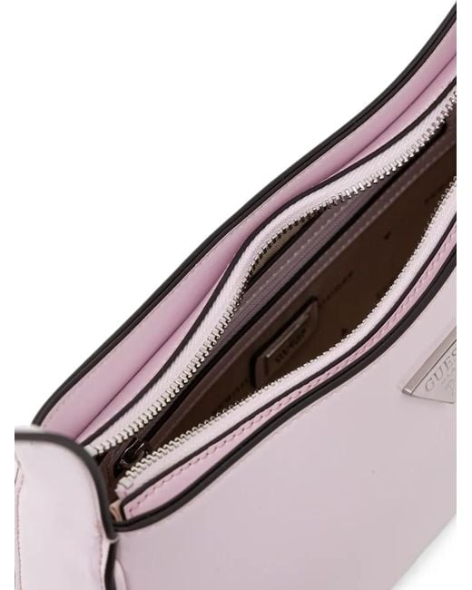 Guess Pink Arnela Logo-Plaque Shoulder Bag