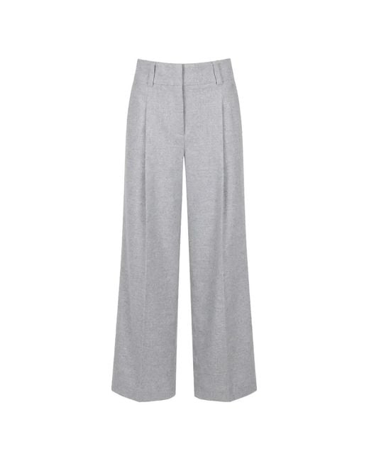 Peserico Gray Pleated Trousers
