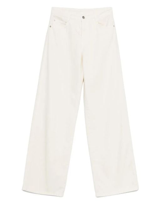 Ermanno Scervino White High-Waisted Baggy Jeans