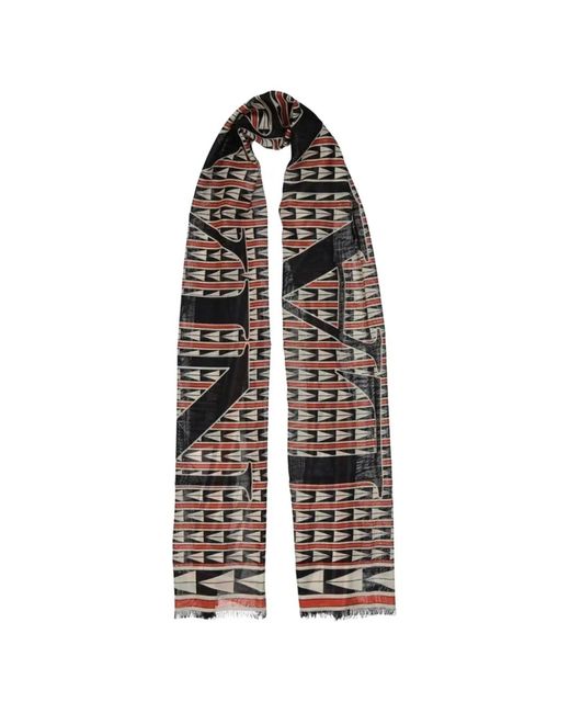 Lanvin White Schal Mit Geometrischem Muster