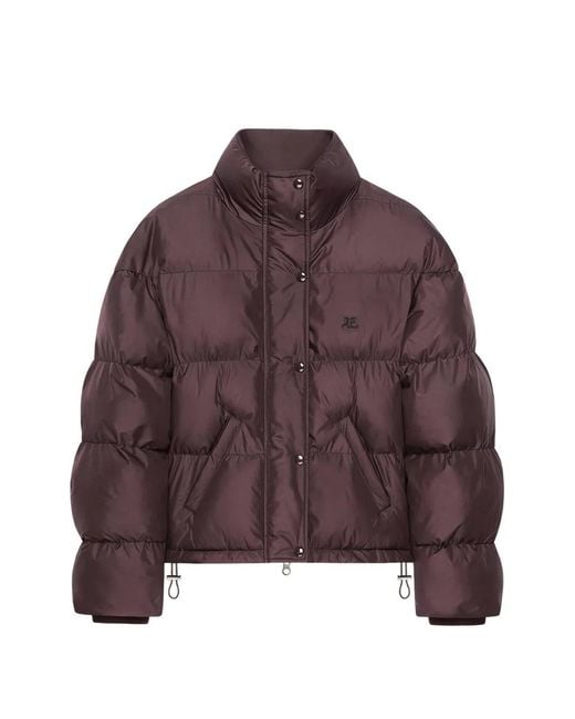 Courreges Brown Cropped Puffer Jacket