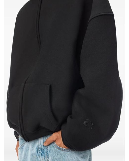 Alexander Wang Black Puff Logo Zip-Up Hoodie for men