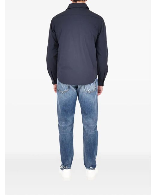 Drumohr Blue Buttoned Pocket Overshirt for men