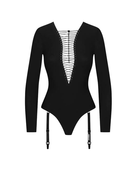 Maison Close Black Nuit Infinie Thong Bodysuit