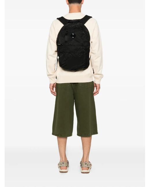 C P Company Black Lens-Detail Backpack for men
