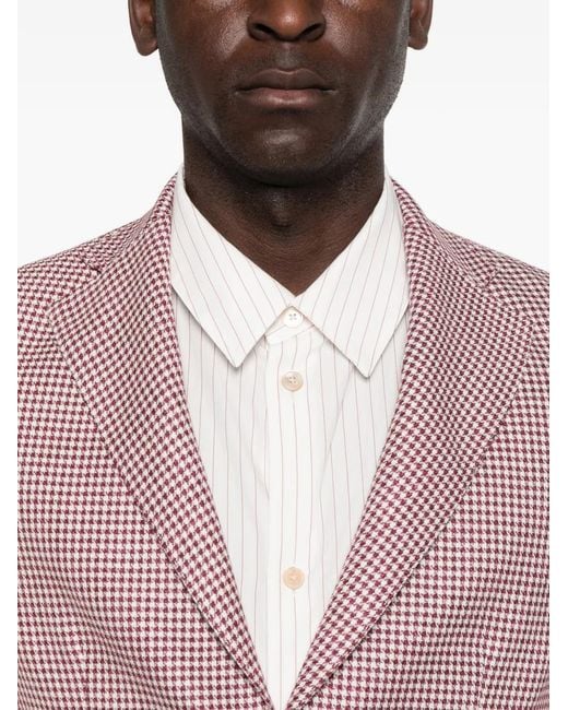 Barba Napoli Pink Blazer À Motif Pied-De-Poule for men