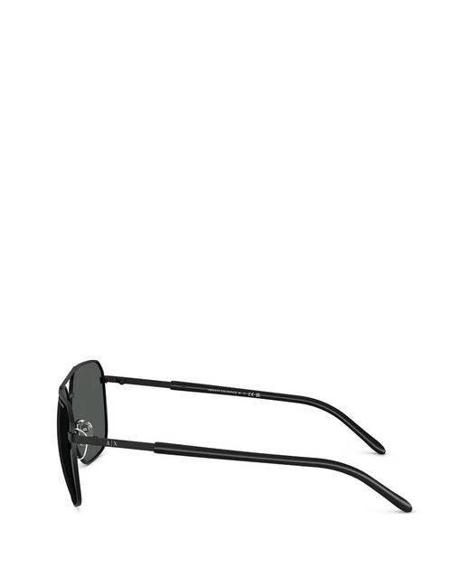 ARMANI EXCHANGE Black Double-Bridge Pilot-Frame Sunglasses for men