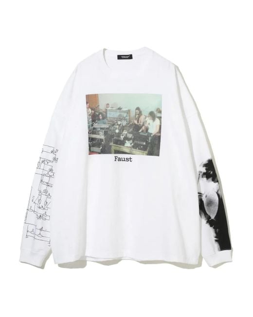 Undercover Faust-Print Long-Sleeve Sweater in White for Men | Lyst