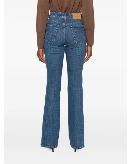 Jacob Cohen Blue Faded Flared Jeans