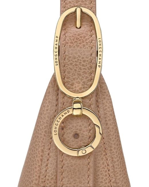 Bandolera Le Foulonné pequeña de piel Longchamp de color Natural