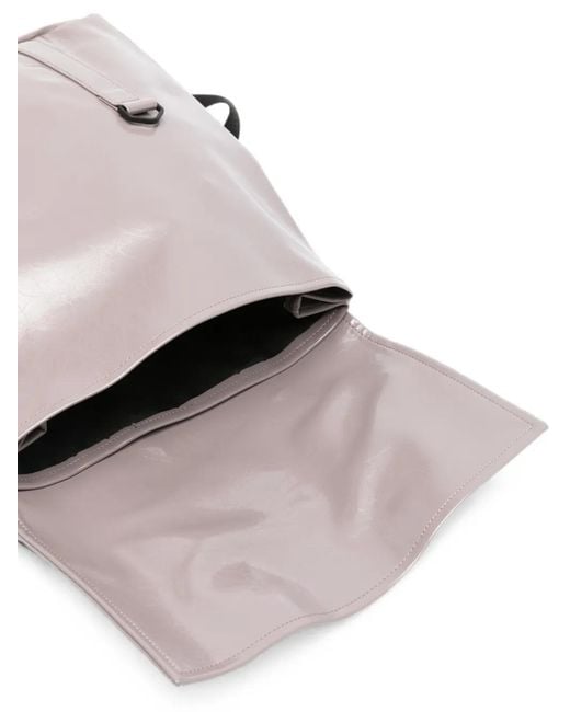 Rains Gray Mini W3 Glaze-Effect Backpack