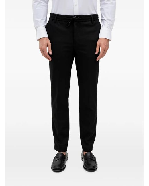 Boss Black Drawstring-Waist Trousers for men