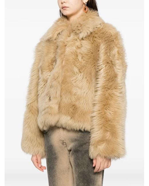 Cynthia Rowley Natural Shearling Cropped Jacket