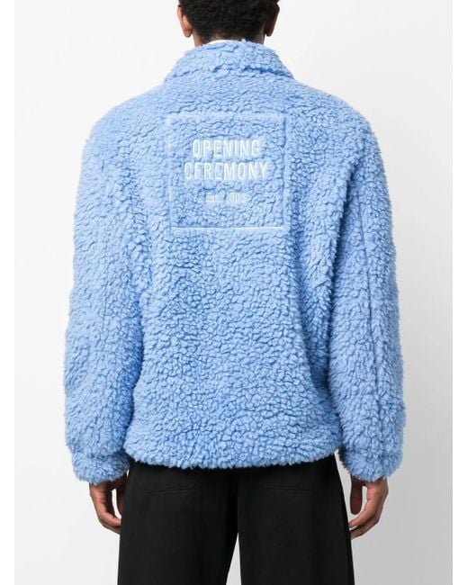 Opening Ceremony Blue Faux-Shearling Jacket for men