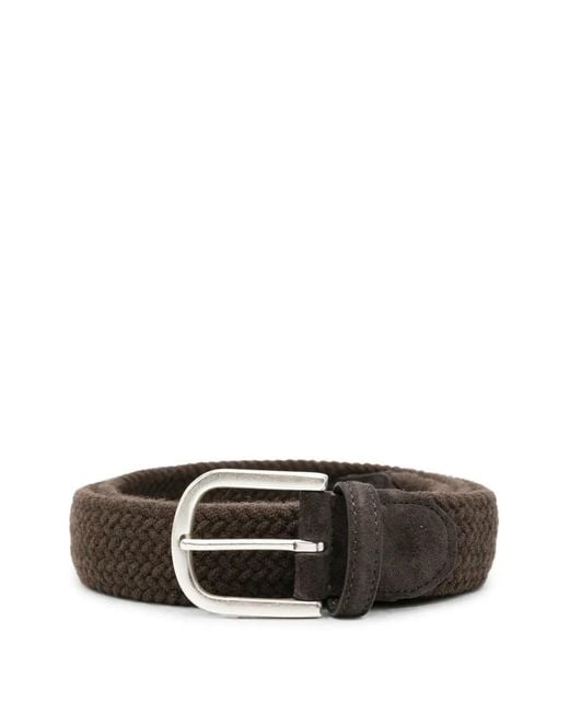 Canali Brown Ceinture À Design Tressé Et Finitions Daim for men